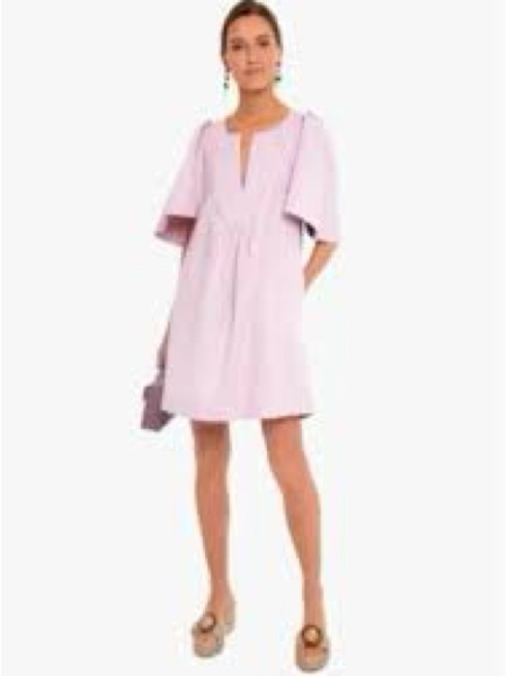 Pomander Place Light Lavender Short Flutter Sleeve Dress